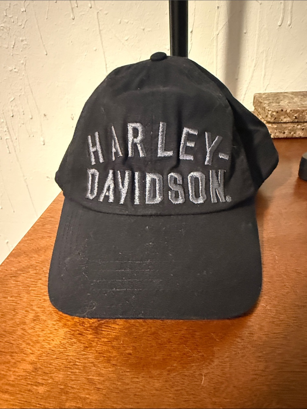 Harley-Davidson Black Cap with Gray Raised Embroidery